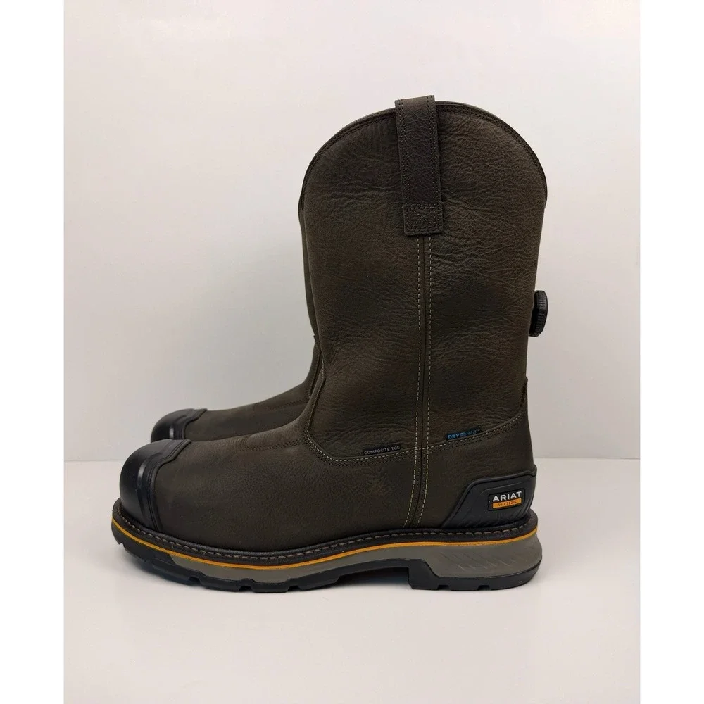 ARIAT Stump Jumper Pull On BOA‎ H20 Comp Toe Men's Size 14 Iron Coffee